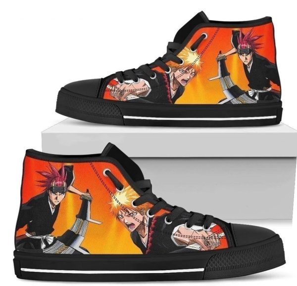 Ichigo Renj Bleach Sneakers High Top Anime Custom Nh09