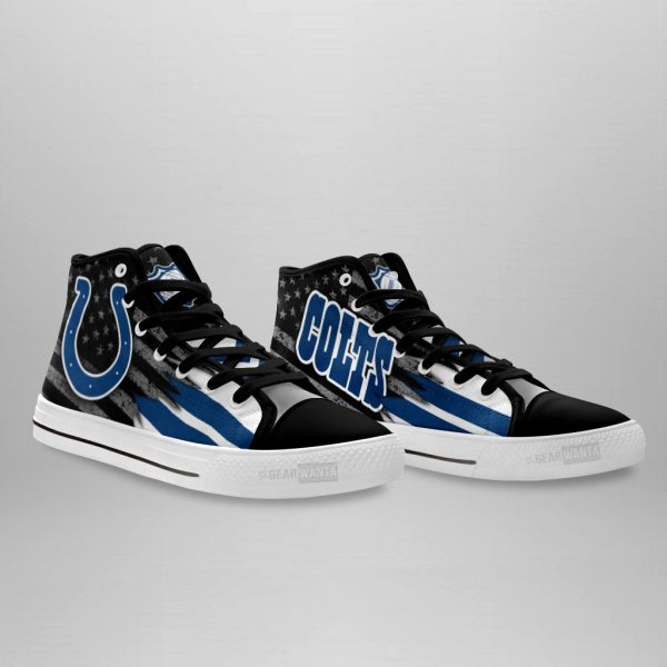 Indianapolis Colts High Top Shoes Custom American Flag Sneakers