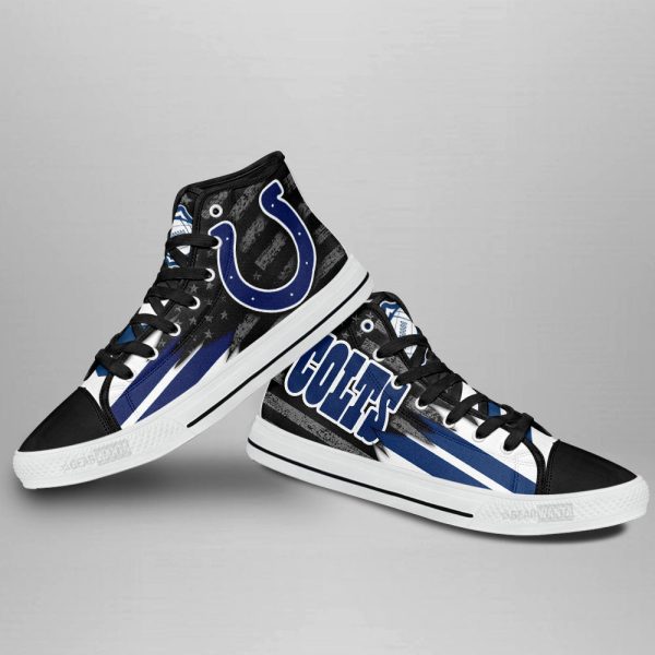 Indianapolis Colts High Top Shoes Custom American Flag Sneakers