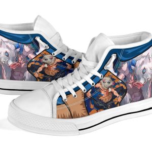 Inosuke Sneakers Demon Slayer High Top Shoes Anime Fan Mn19