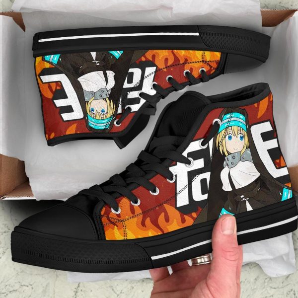 Iris Fire Force Sneakers Anime High Top Shoes Custom Idea Pt20