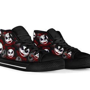 Jack Joker Face High Top Shoes Funny Mixed