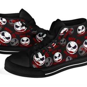 Jack Joker Face High Top Shoes Funny Mixed