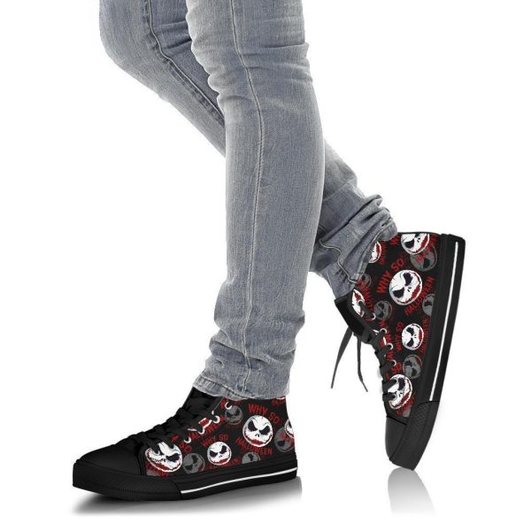 Jack Joker Face High Top Shoes Funny Mixed