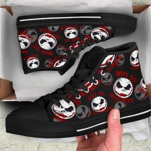 Jack Joker Face High Top Shoes Funny Mixed