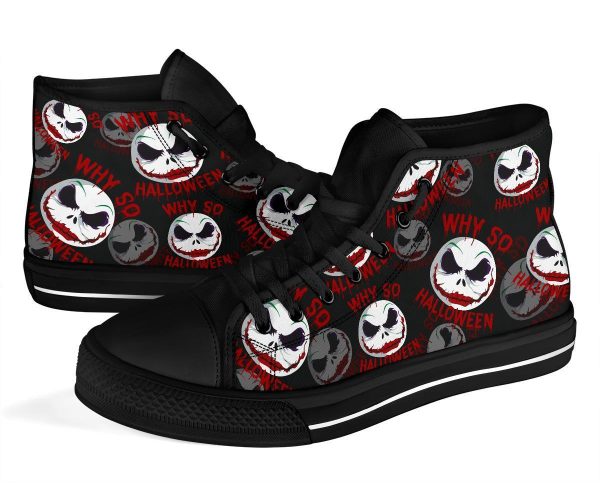 Jack Joker Face High Top Shoes Funny Mixed