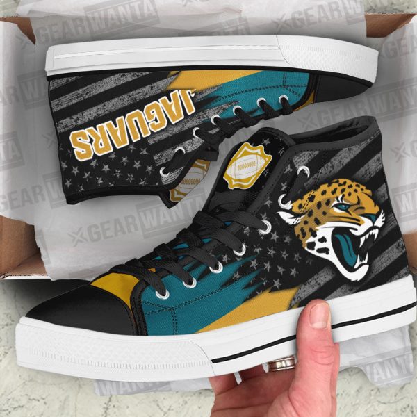 Jacksonville Jaguars High Top Shoes Custom American Flag Sneakers