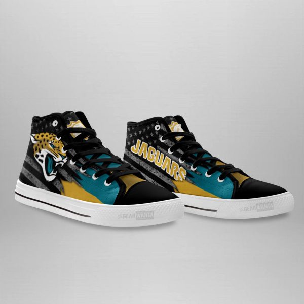 Jacksonville Jaguars High Top Shoes Custom American Flag Sneakers