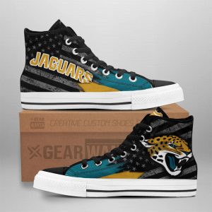 Jacksonville Jaguars High Top Shoes Custom American Flag Sneakers