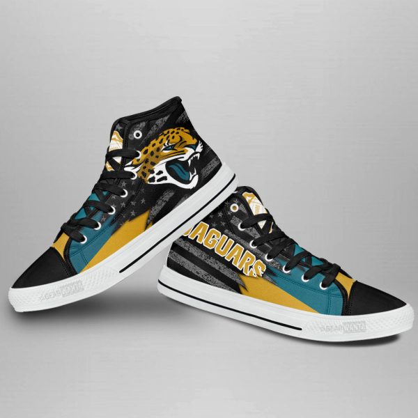 Jacksonville Jaguars High Top Shoes Custom American Flag Sneakers