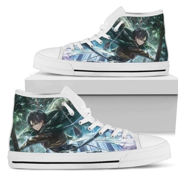 Levi Ackermen Attack On Titan High Top Shoes Nh09