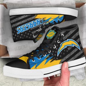 Los Angeles Chargers High Top Shoes Custom American Flag Sneakers