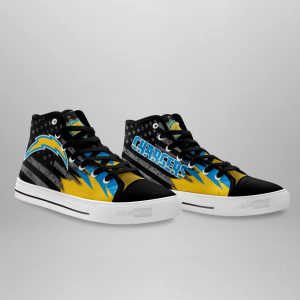 Los Angeles Chargers High Top Shoes Custom American Flag Sneakers