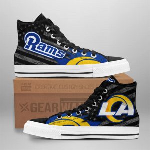 Los Angeles Rams High Top Shoes Custom American Flag Sneakers