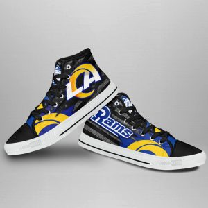 Los Angeles Rams High Top Shoes Custom American Flag Sneakers