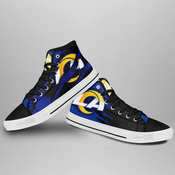 Los Angeles Rams Shoes Custom High Top Sneakers For Fans