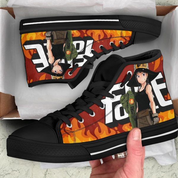 Maki Oze Fire Force Sneakers Anime High Top Shoes Custom Pt20