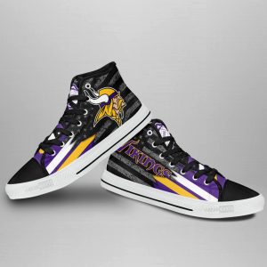 Minnesota Vikings High Top Shoes Custom American Flag Sneakers