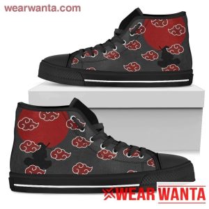 Naruto Akatsuki Symbol High Top Shoes For Anime Fan NH10