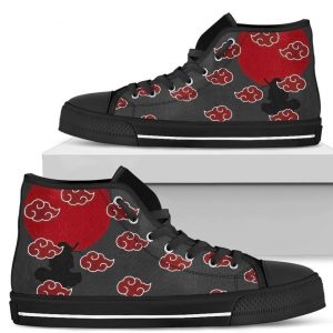 Naruto Akatsuki Symbol High Top Shoes For Anime Fan NH10