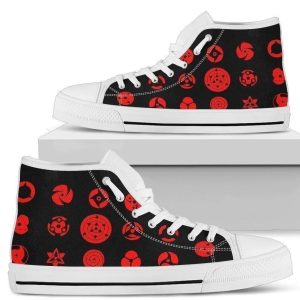 Naruto Eye Sharingan Symbols Anime High Top Sneakers Custom Idea NH10