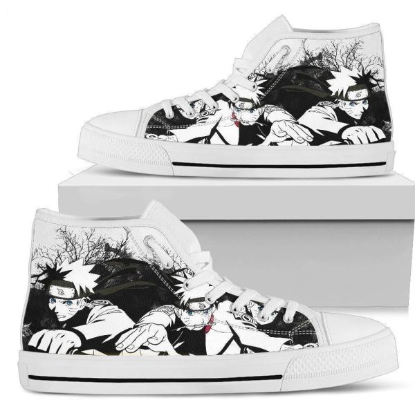 Naruto Graphic Draw High Top Shoes For Anime Fan Nh10