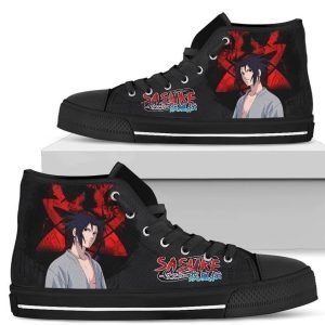 Naruto Sasuke High Top Shoes For Anime Fan NH10