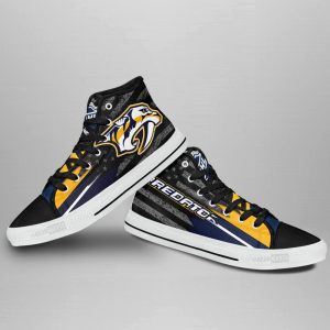 Nashville Predators High Top Shoes Custom American Flag Sneakers