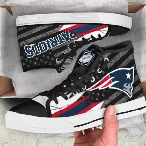 New England Patriots High Top Shoes Custom American Flag Sneakers