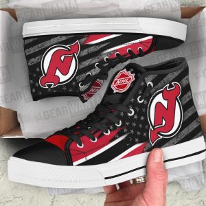 New Jersey Devils High Top Shoes Custom American Flag Sneakers