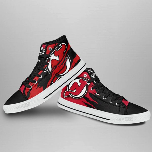 New Jersey Devils Shoes Custom High Top Sneakers For Fans