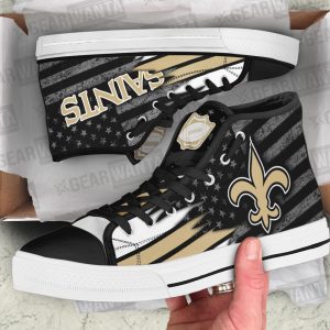 New Orleans Saints High Top Shoes Custom American Flag Sneakers