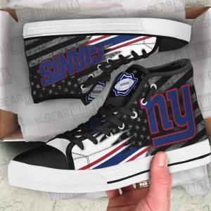 New York Giants High Top Shoes Custom American Flag Sneakers