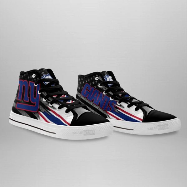 New York Giants High Top Shoes Custom American Flag Sneakers