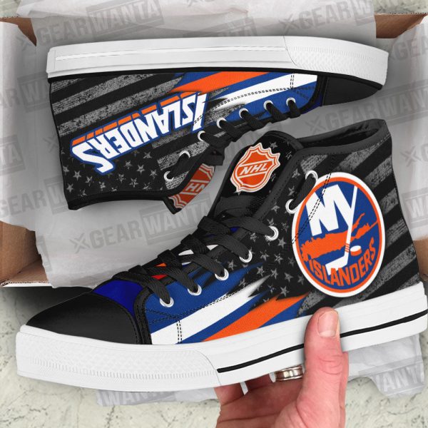 New York Islanders High Top Shoes Custom American Flag Sneakers