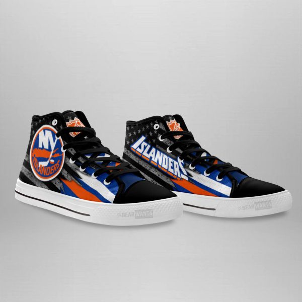 New York Islanders High Top Shoes Custom American Flag Sneakers