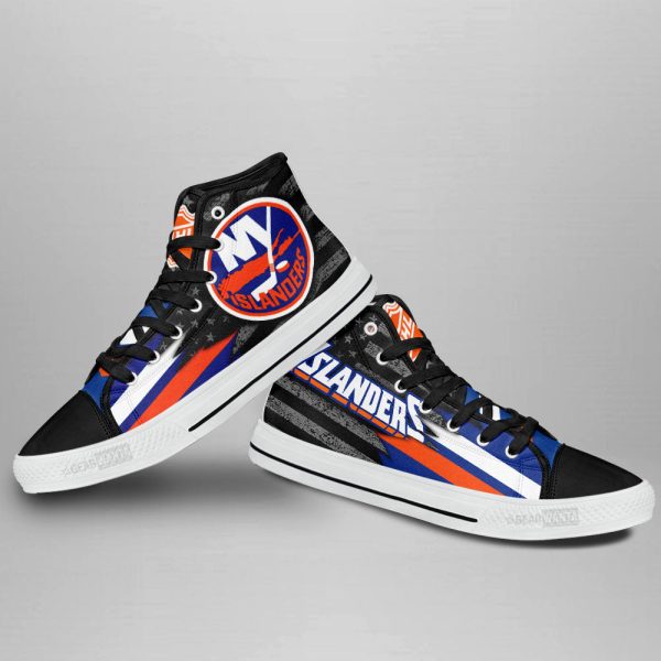 New York Islanders High Top Shoes Custom American Flag Sneakers