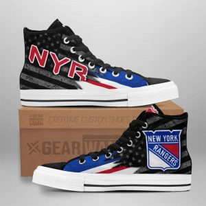 New York Rangers High Top Shoes Custom American Flag Sneakers