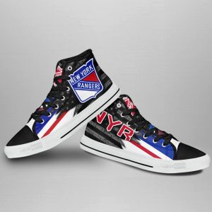 New York Rangers High Top Shoes Custom American Flag Sneakers