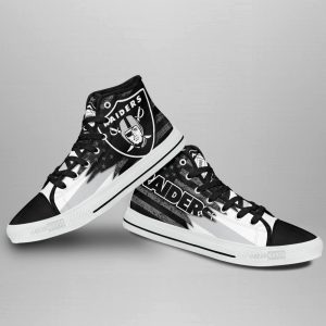 Oakland Raiders High Top Shoes Custom American Flag Sneakers