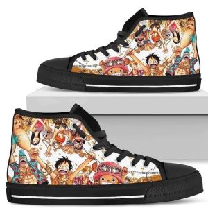 One Piece Men Sneakers High Top Fan Anime Gift NH09