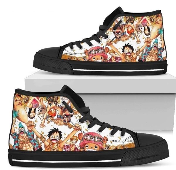 One Piece Men Sneakers High Top Fan Anime Gift Nh09