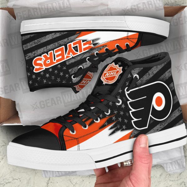 Philadelphia Flyers High Top Shoes Custom American Flag Sneakers