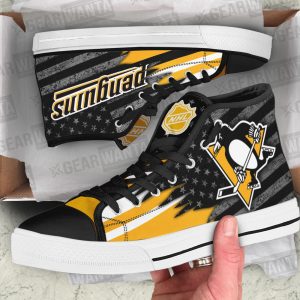 Pittsburgh Penguins High Top Shoes Custom American Flag Sneakers