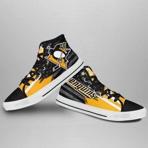 Pittsburgh Penguins High Top Shoes Custom American Flag Sneakers