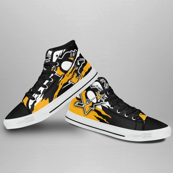 Pittsburgh Penguins Shoes Custom High Top Sneakers For Fans