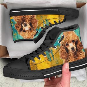 Poodle Dog Sneakers Colorful High Top Shoes