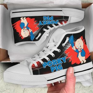 Porky Pig High Top Shoes Looney Tunes Fan
