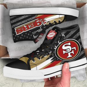 San Francisco 49ers High Top Shoes Custom American Flag Sneakers