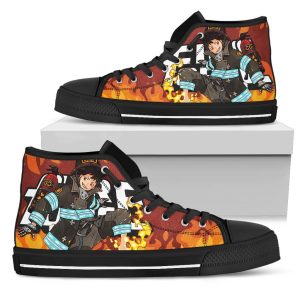 Shinra Kusakabe Fire Force Sneakers Anime High Top Shoes PT20